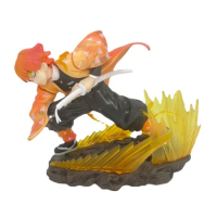 18cm Anime Demon Slayer Figure Flash Rush TNT Hekireki Issen Agatsuma Zenitsu Action Figura PVC Figurine Collection Model Toys D