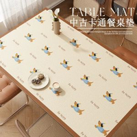 全城熱賣 - 美拉德棕色小狗pvc皮革餐桌墊防水防油免洗可桌布隔熱防燙桌墊子羅棕0360*60cm【防水防油】