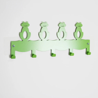 【Wisdom】SKY HOOK 系列 無痕鎖壁掛鉤-青蛙造型5鉤(2入組)