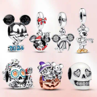 925 silver Charm micky fit original Pandora skeleton bead Herocross disney coco pendant Minnie Bead Jewelry for halloween gift