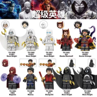 Tokoh Aksi Minifigures Marvel, Keserasian dengan LEGO, Kesatria Bulan, Doktor Pelik, Wanda, Magneto,