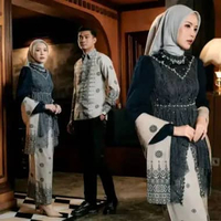 Couple Emma Set Couple Kebaya Batik Couple Pasangan Pakaian Set hitam L