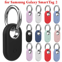2pcs For Samsung Galaxy SmartTag 2 Locator Tracker Case Keychain Anti-Scratch Protective Skin Cover For Smart Tag Tracker Holder