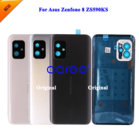 Battery Cover For ASUS Zenfone 8 ZS590KS Back Housing For AUS ZS590KS  Back Housing Door With adhesive and Camer lens