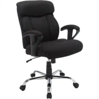 Big &amp; Tall Fabric Office Chair Adjustable Swivel Desk Chair Ergonomic Executive Chair, Black