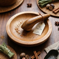 cobek kayu mahonidan ulekan