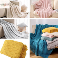 北歐菱形格線毯 沙發巾蓋毯  沙發套 素色沙發毯 露營毯 床尾毯  有情門 沙發 蓋布 編織毯 床尾巾