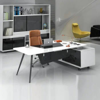 Office Furniture Boss Desk Simple Modern Paint Desk General Manager Table and Chair Combination
