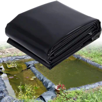 0.2mm Thickness Fish Pond Liner Pond Skins Black HDPE Pond Waterproof Membrane for Waterfall, Fish Koi Ponds, Garden Fountain