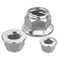 GB6187 DIN6927 304 Stainless Steel Metal Lock Nut With Flange M4-M12