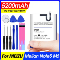 Ba621 5200mah Battery for Meizu Meilan Note 5 M5 Note5 Replacement Phone Bateria+gift Tools +stickers