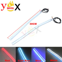 Scooter Motocycle Pair 30CM Fairing Frame Panel Cover LED Strip Light Decal For Yamaha XMAX NMAX TMAX R15 Honda Forza J300 J125