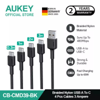 Aukey AUKEY Kabel Charger ( 4pcs ) USB A To USB-C Braided Nylon CB-CMD39 3A