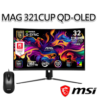 【滑鼠組】msi微星 MAG 321CUP QD-OLED 31.5吋 曲面電競螢幕 (31.5 /3840x2160/16:9/165Hz/曲面)