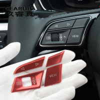 Car styling steering wheel switch buttons Trim Frame Covers stickers For Audi A3 8P S3 A4 B9 A5 S4 S5 Auto Interior Accessories