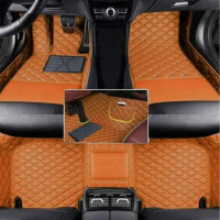 Full Set Customized Artificial Leather Car Floor Mat For Hyundai Kona 2018 2019 2020 2021 2022 Prote