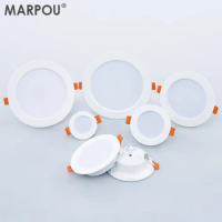 MARPOU LED Downlight 3W 5W 7W 9W 12W 15W 18W Round Recessed Panel Ceiling Lamp AC220V 3-7inch Aluminum Lighting Warm Cold White