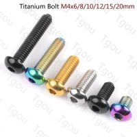 Tgou Titanium Bolt M4x6/8/10/12/15/20mm Allen Key Head Screws for Bicycles 1pcs