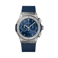 Hublot Classic Fusion 42 - 541.NX.7170.RX Chronograph Titanium Blue Rubber Strap Blue