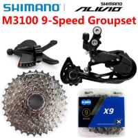 SHIMANO ALIVI M3100 9S Groupset 1x 9 Speed MTB Mountain Bike Groupset Sunshine Cassette M3100 Rear Derailleur Shift Lever KMC X9