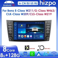 Hizpo 8" 2 Din Car Radio Carplay for Mercedes-Benz E-class W211 GLS W219 W209 W463 Android 12 Multimedia Player GPS RDS FM BT 4G