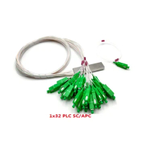 High quality10PCS/Lot 1x32 PLC SC/APC 1m SC UPC GPON EPON Steel Tube 0.9mm Mini PLC Fiber Optic Splitter Simplex splitter