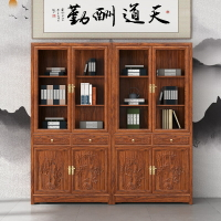 組合家具全實木書櫥書櫃新中式置物架簡約中式儲物櫃展示櫃博古架