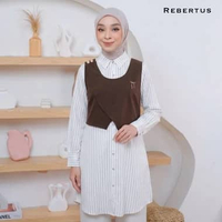 Tunik Vest Wanita Fashion Rebertus Rin Hitam Putih