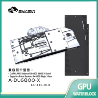 Bykski A-DL6800-X GPU Block for PowerColor Radeon RX6800 X-Serial /Fighter/Sapphire Pulse RX6800 16G