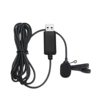 Portable 2m Lavalier USB Mini Microphone Condenser Clip-on Lapel Mic Wired for Mac Laptop PC POS Machine Conference Video