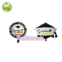 balon foil wisuda bulat/foil wisuda topi