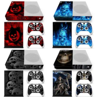 New skull design Sticker Skin Decal For Microsoft Xbox One S Slim Console+Controllers