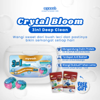 Mywash Laundry Pods Crystal Bloom [30 Pods] All in One Deterjen Pembersih Pewangi Pakaian Tahan Lama