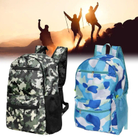 Folding Large Capacity Travel Bag Shoulders Backpack Camouflage Bag Hiking Cycling Outdoor Bag G2O2