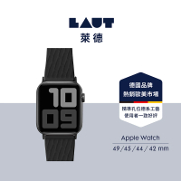 【LAUT 萊德】Apple Watch 42/44/45/49mm 舒適運動錶帶-黑
