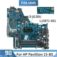 Mainboard For HP Pavillion 15-BS i3-8130U Laptop motherboard L15871-601 L15871-501 LA-E802P SR3W0 DDR3 Tested OK
