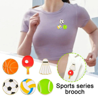 Cartoon Sports Ball Brooch Football Badminton Basketball Volleyball Tennis Shape Brooch Pins B9A5