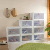 全馬磁吸式鞋盒(白) 台灣製 鞋盒 防塵盒 收納盒 模型收納 可堆疊【MA611】