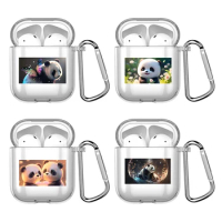 Panda Bear Silicone Case For Apple Airpods 1 or 2 Shockproof Cover For AirPods 3 Pro Pro2 Transparent Earphone Cases Protector