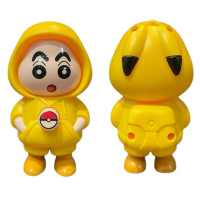 Miniatur Figure Crayon Sinchan X Pokemon Pikachu Bisa Jadi Face Shifter Gantungan Kunci Koleksi Lucu