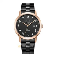 Jam Tangan Pria Alexandre Christie Primo Steel AC 1007 MD BBRBASL Men Black Dial Black Stainless Ste