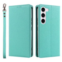 Flip PU Leather Cover for Samsung Galaxy S23 S21 S20 FE S24 S22 Plus Note 20 Ultra Wrist Strap Card Slot Holder Phone Case