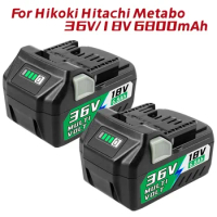 Bateria Slide MultiVolt Lithium-Ion, Atualização, 18V, 36V, 6.8Ah, para Hikoki, Hitachi, Metabo, HPT, 18V, 36V, Ferramentas sem