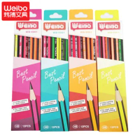 WB-9501 4 Set / lot HB Pencil School Wood Pencils with Eraser Hexagon Wooden Lead Pencil Set childre