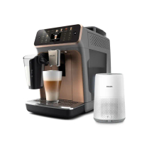 【Philips 飛利浦】LatteGo全自動義式咖啡機-曜光金(EP5544/80)＋【Philips 飛利浦】PM0.003奈米級空氣清淨
