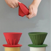 Dripper Filter Cup Collapsible Reusable Silicone Coffee Dripper- Filter Cone Coffee Filter Cup Outdoors Foldable Pour Over Cone