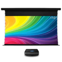 Hot 110" UST ALR Electric drop down projector screen PET Crystal home theatre projector screen for Xiaomi/Xgimi/Fengmi/vava 4K