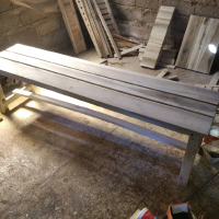 bangku panjang serbaguna - kursi kayu teras depan rumah - kursi teras - kursi taman - kursi santai k