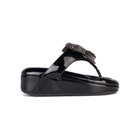 รองเท้าเพื่อสุขภาพ SOFASHOES DIAMOND BOWS - GLOSSY BLACK SWSS0208-BK51- สีดำ