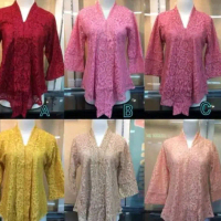 Atasan Kebaya Brukat floy jumbo LD 130 / kebaya brukat kartini / Kebaya Kutubaru Modern /Kebaya Pest